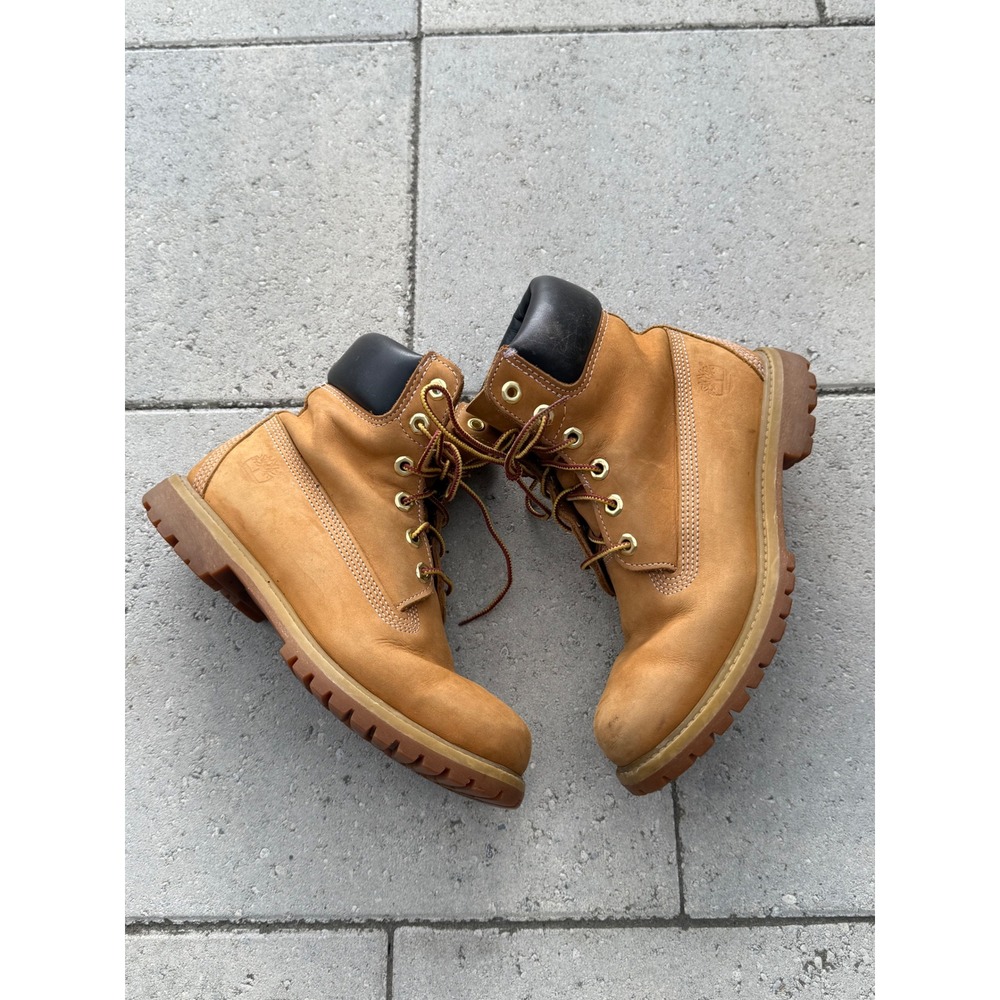 Timberland 6 Inch Premium Waterproof Boots Wheat Nubuck Leather Womens 7.5